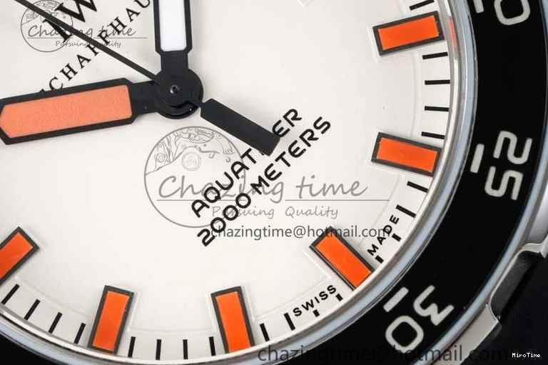 MIROTIME 0131 Aquatimer Automatic SS RSF 1:1 Best Edition White Orange Dial on Black Rubber Strap A Supportive 7069